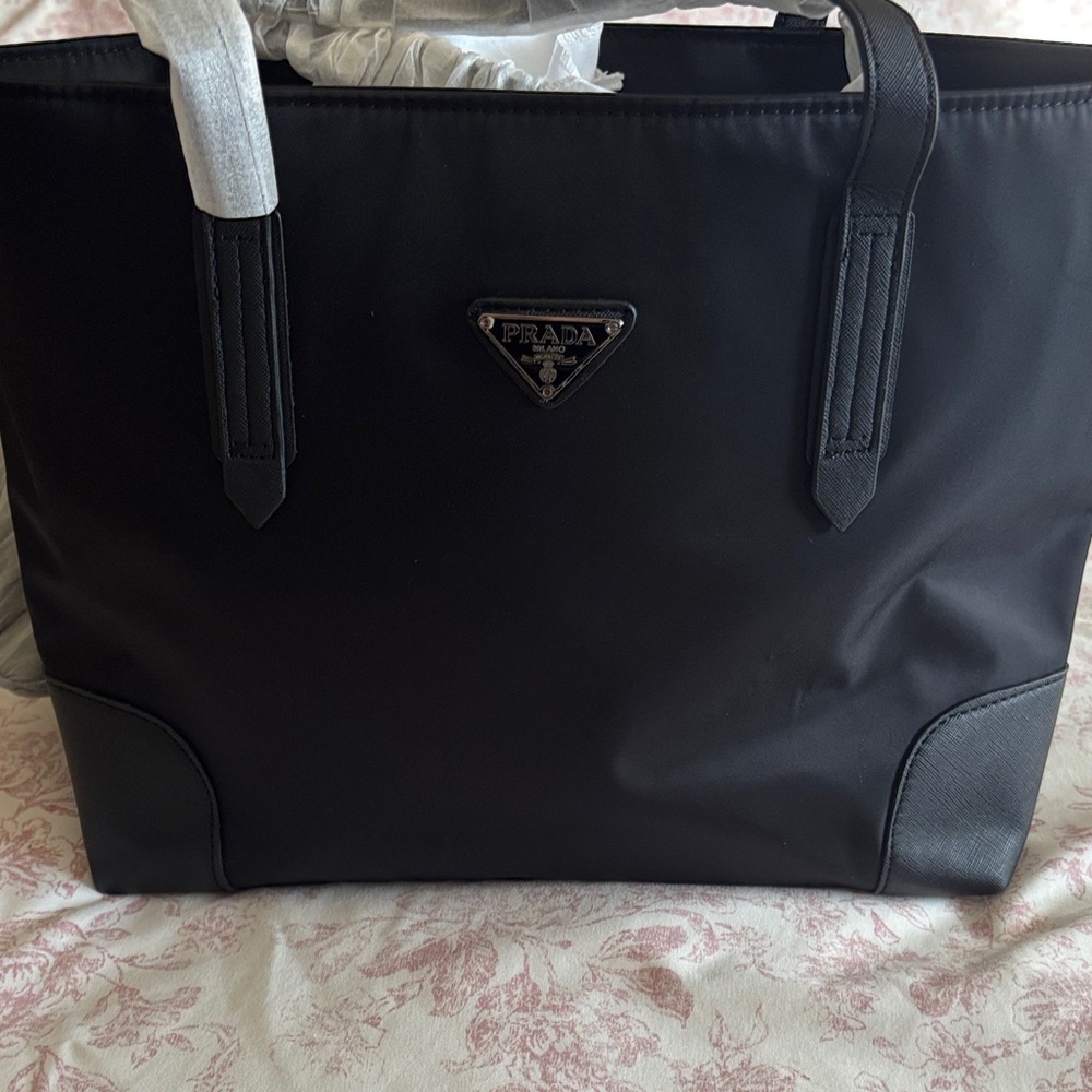 Black Nylon Tote with mini bag